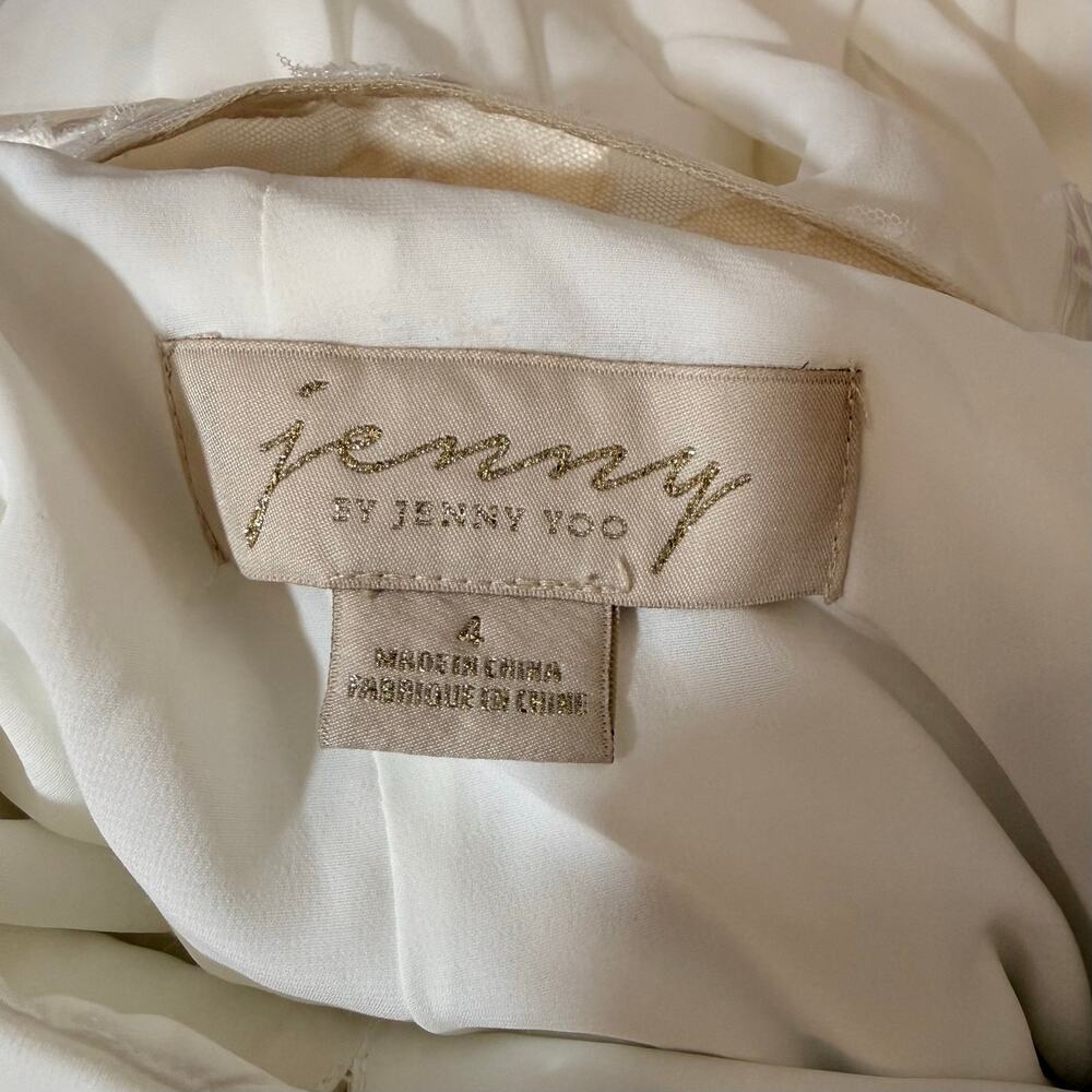 Jenny by Jenny Yoo Elinor Bridal Gown Floral Lace V Neck Wedding Dress NWOT 4 - Picture 8 of 10